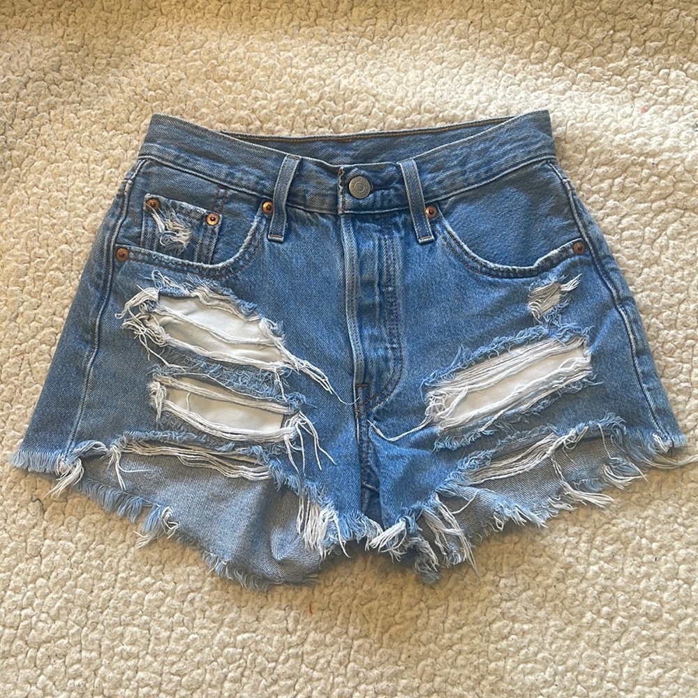 Levi 501 Distressed Shorts